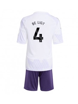 Manchester United Matthijs de Ligt #4 Replika Borta Kläder Barn 2025-26 Kortärmad (+ byxor)